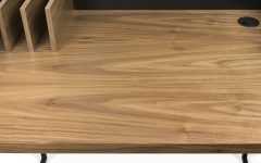 Natural Wood and Black 2-shelf Desks