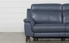 Moana Blue Leather Power Reclining Sofa Chairs with Usb