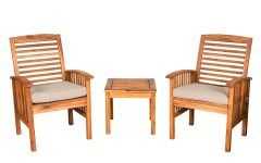 Brown Acacia Patio Chairs with Cushions