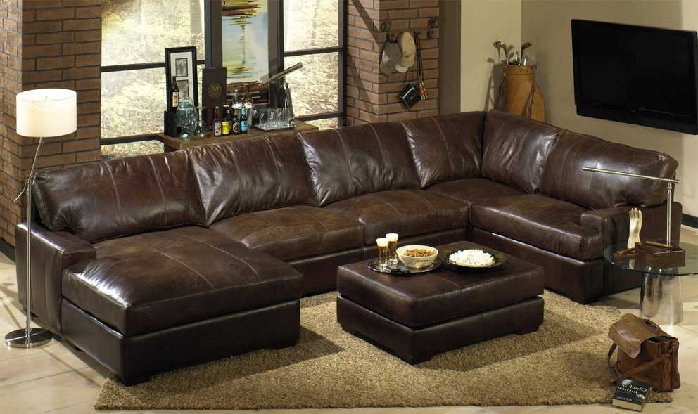 Featured Photo of Brown Leather Sectionals With Chaise