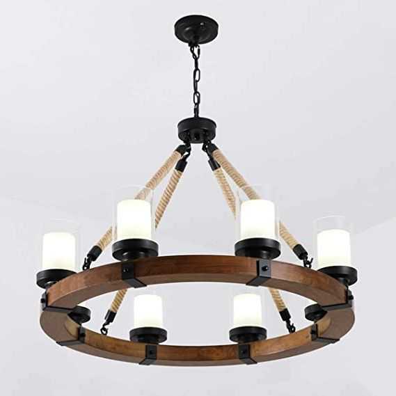 Featured Photo of Wood Ring Modern Wagon Wheel Chandeliers