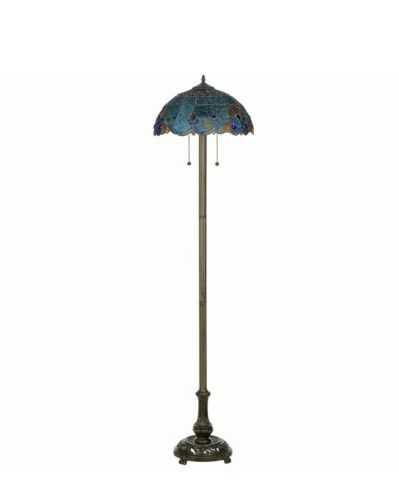 Most Up To Date Blue Standing Lamps Pertaining To Tiffany Style Stained Glass Vintage Royal Blue Floor Lamp 16” Shade New (Photo 12 of 15)
