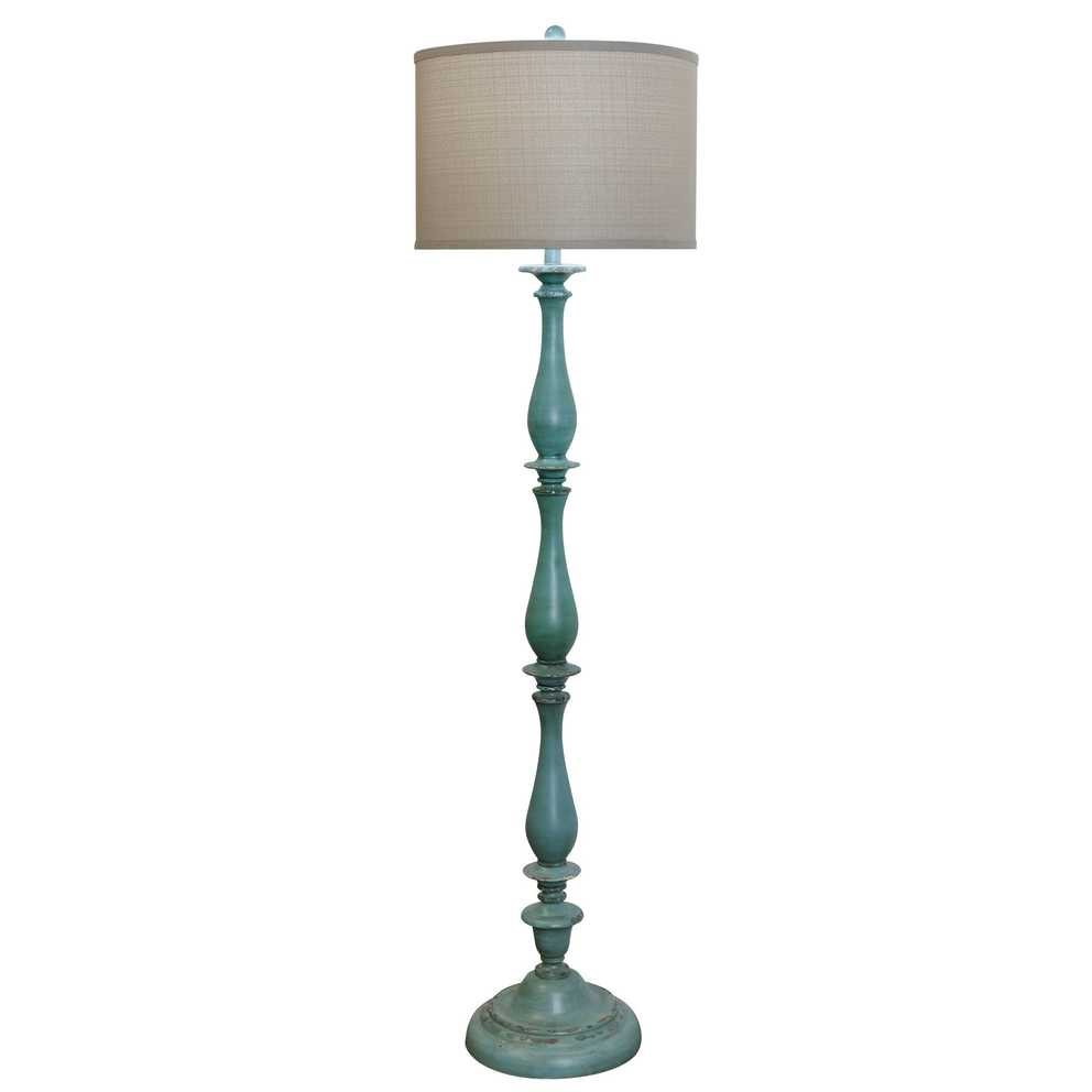 Newest Blue Standing Lamps Throughout Stylecraft Home Collection 61 In Distressed Blue Floor Lamp In The Floor  Lamps Department At Lowes (Photo 9 of 15)