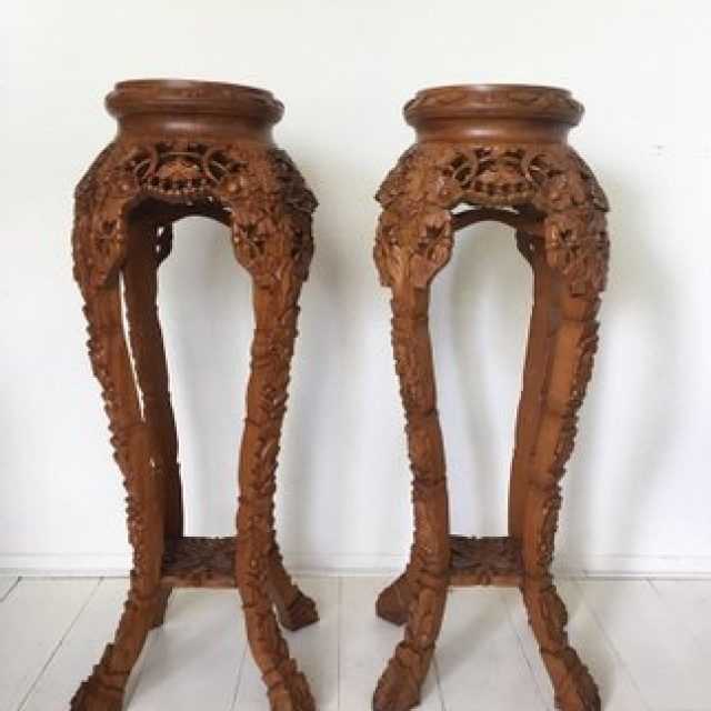 Carved Plant Stands
