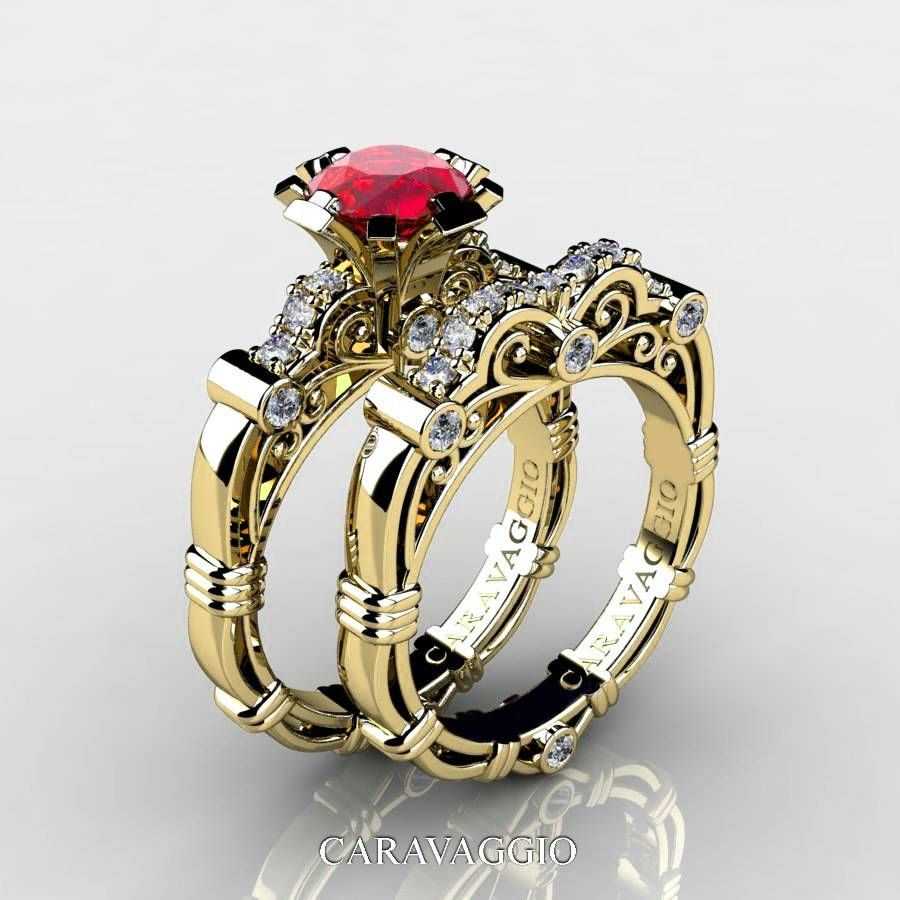 Featured Photo of Gold Ruby Engagement Rings
