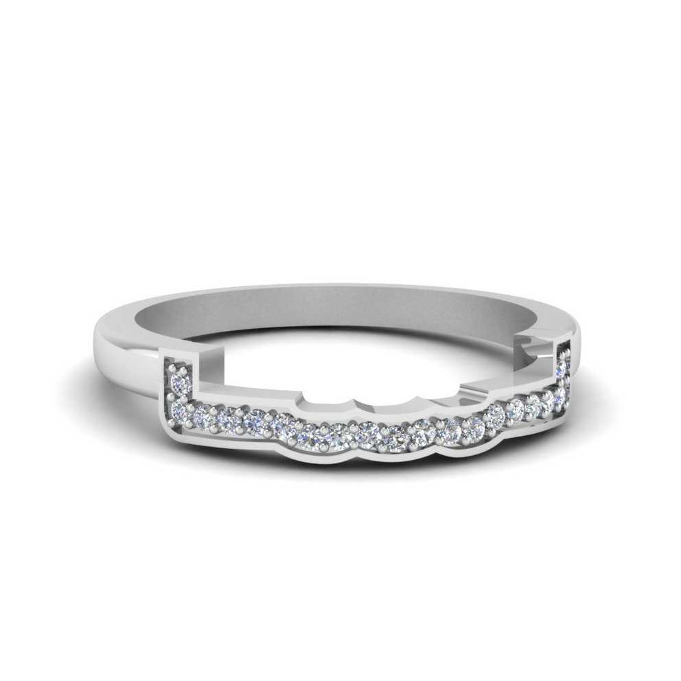 Featured Photo of Diamond Contour Anniversary Bands In White Gold