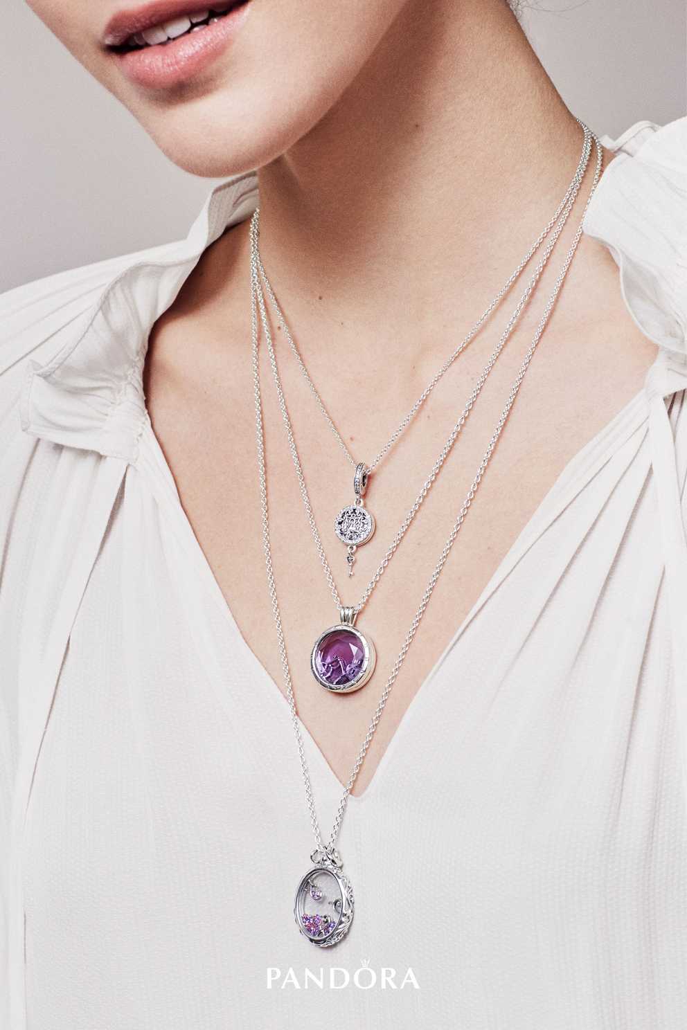 Featured Photo of Faceted Locket Dangle Charm, Synthetic Amethyst Necklaces