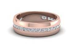 Rose Gold Men's Wedding Bands with Diamonds