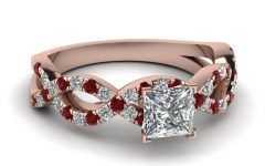 Engagement Rings with Ruby and Diamond