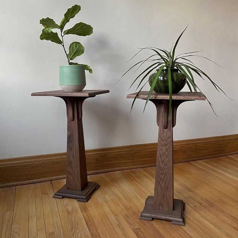 Most Recently Released Handmade Pedestal Plant Stand, Hardwood—perfect For Heavy Pots!ben  Newman Furniture (Gallery 5 of 15)
