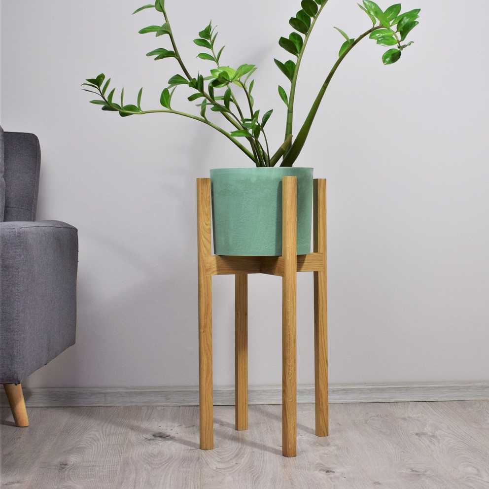 Tall Plant Stands Made Of Natural Oak Wood. – Etsy Inside Favorite Oak Plant Stands (Gallery 2 of 15)