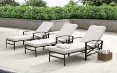 Chaise Lounge Chairs in Bronze with Oatmeal Cushions