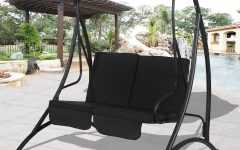 2-person Black Steel Outdoor Swings
