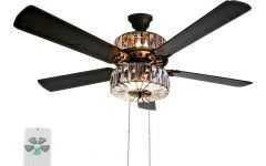Njie Caged Crystal 5 Blade Ceiling Fans