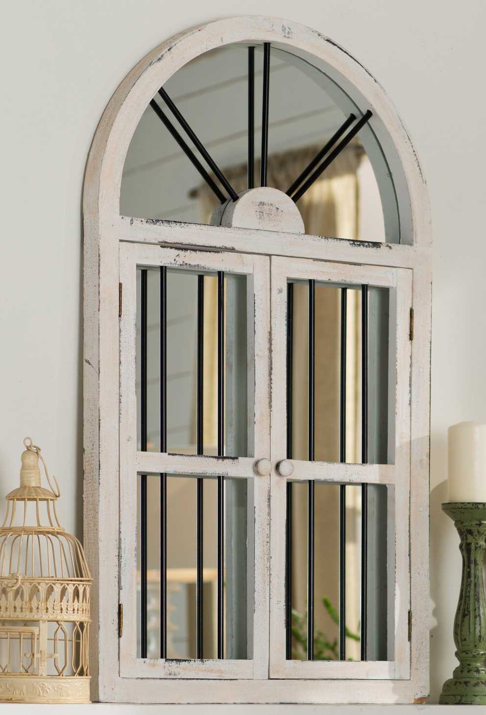 Featured Image of Faux Window Wood Wall Mirrors