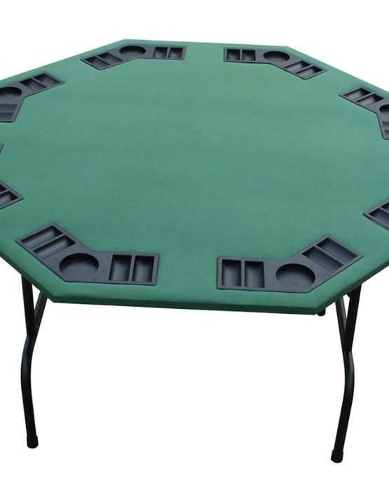 Green Felt Octagon Poker Table Folding Legs 52″ From Point In Current 48" 6 – Player Poker Tables (Photo 6 of 15)