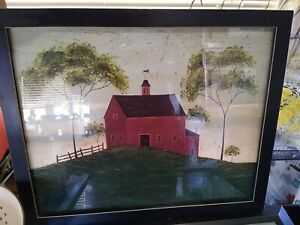 Warren Kimble Folk Art Red Barn Print 22 X 17 Framed | Ebay Regarding Sunshine Framed Art Prints (Photo 8 of 15)