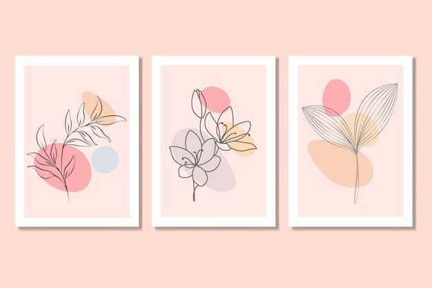 Premium Vector | Gallery Wall Art Set Printable Minimalist Floral And  Leaves Line Art Poster Throughout Minimalist Wall Art (Photo 12 of 15)