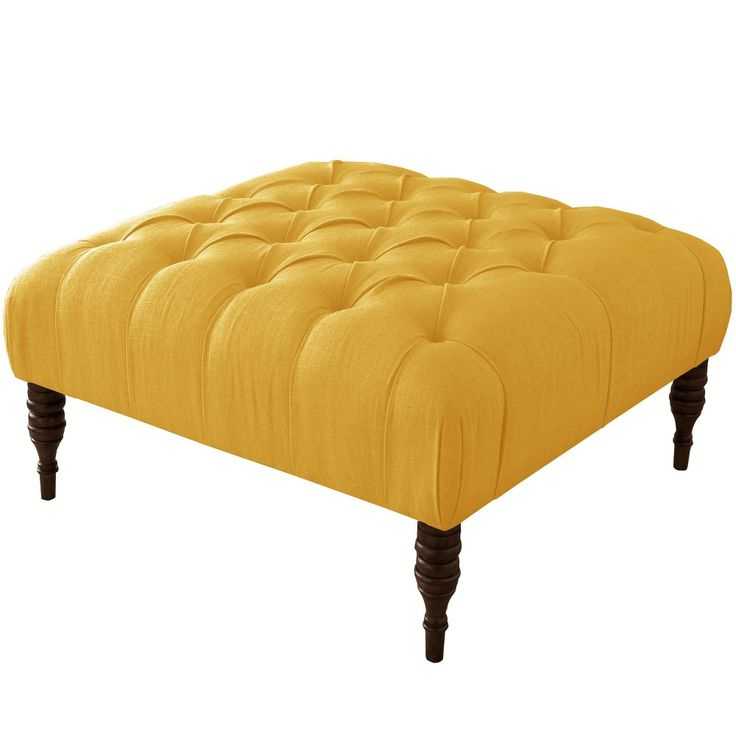 Featured Photo of French Linen Black Square Ottomans