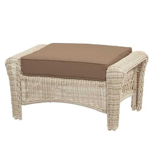 Featured Photo of Black And Off White Rattan Ottomans