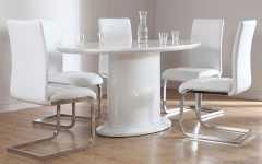 White High Gloss Oval Dining Tables