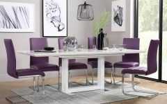 Dining Tables and Purple Chairs