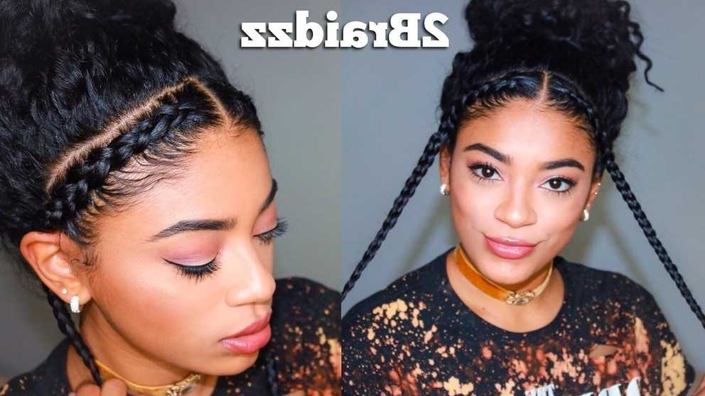 Recent Braided Hairstyles On Curly Hair Regarding Two Braid Hairstyles – Natural Curly Hair (Gallery 2 of 15)