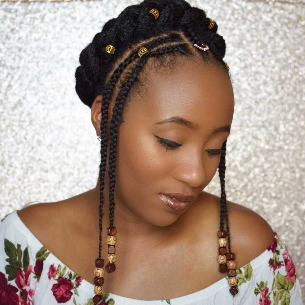 Featured Photo of Halo Braided Hairstyles With Beads
