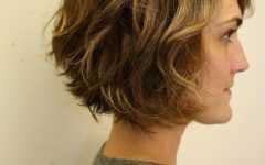 Nape-length Brown Bob Hairstyles with Messy Curls