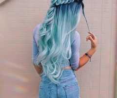 Cotton Candy Colors Blend Mermaid Braid Hairstyles