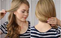 Easy Side Downdo Hairstyles with Caramel Highlights