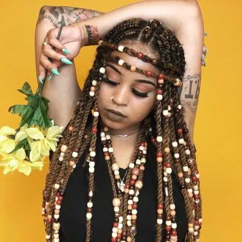 Long Braid Hairstyles With Golden Beads (Photo 12 of 20)