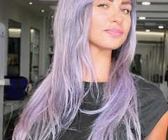 Long Pastel Purple Layers Shag Haircuts