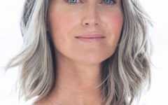 Medium Hairstyles for Grey Haired Woman