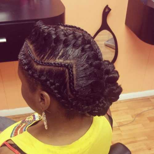 Reverse French Braids Ponytail Hairstyles With Chocolate Coils (Photo 8 of 20)