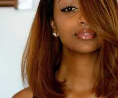 Medium Hairstyles with Color for Black Women
