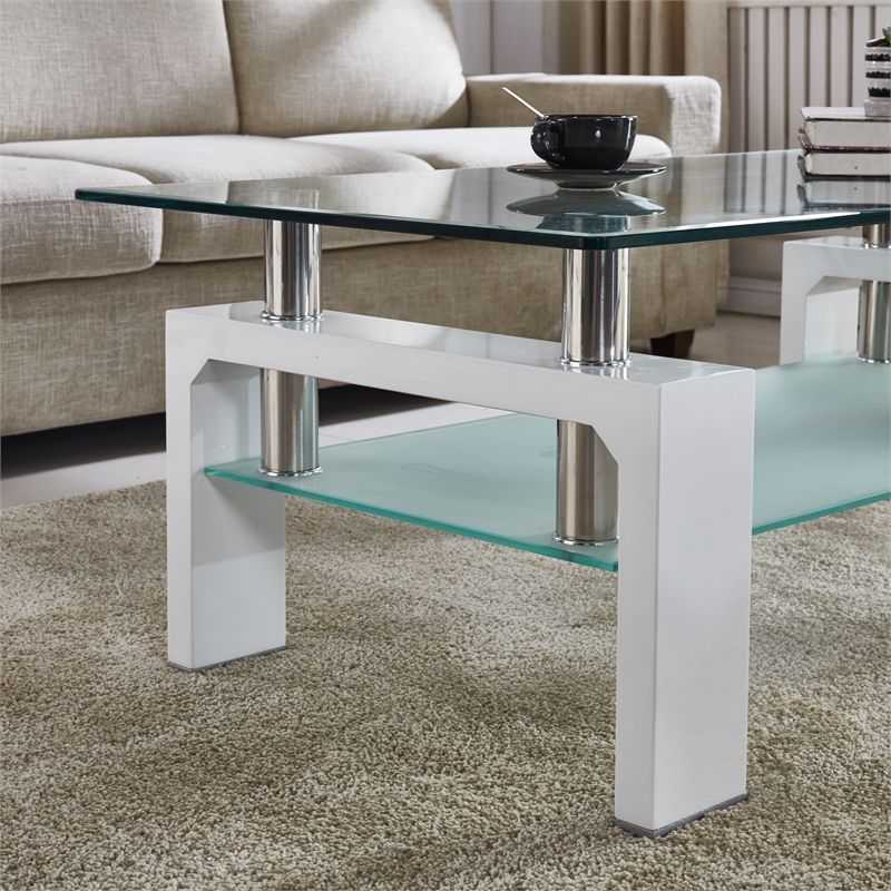 Favorite Artisan Furniture Perla Rectangular Tempered Glass Coffee Table In Pertaining To Glass Coffee Tables (Gallery 8 of 10)