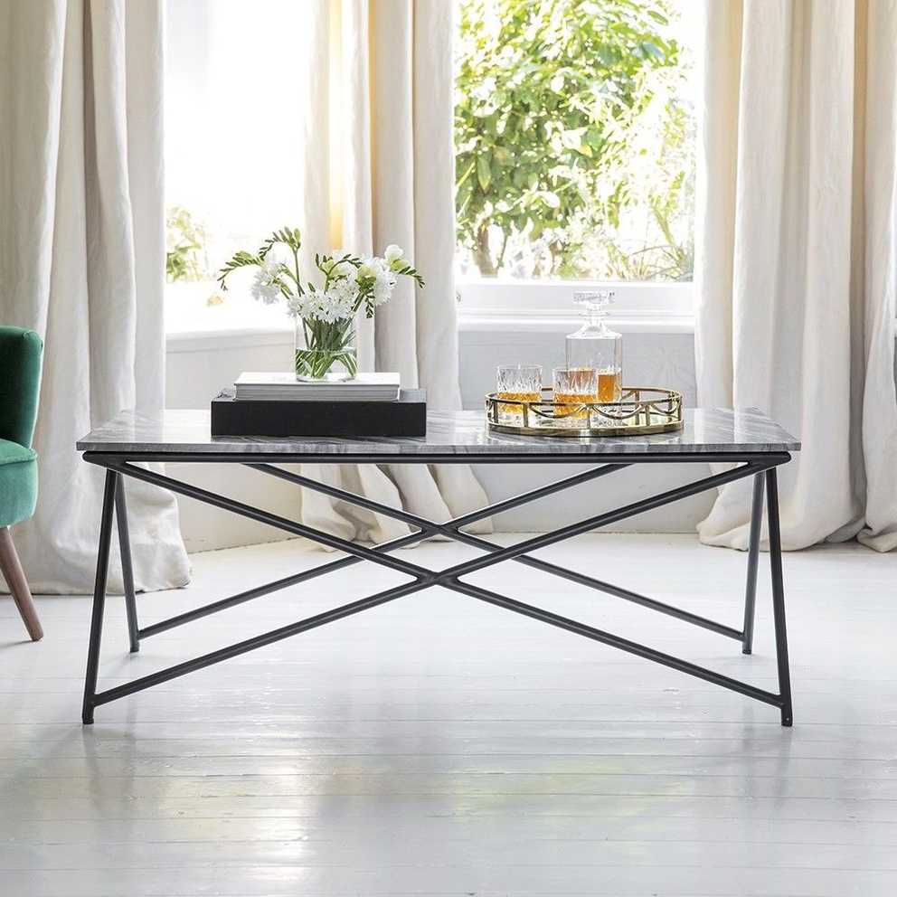 Gray And Gold Coffee Tables Regarding Trendy Stellar Grey Marble Coffee Table (Gallery 5 of 10)