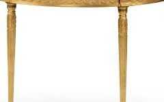 Antiqued Gold Leaf Console Tables