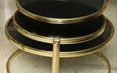 Brass Smoked Glass Cocktail Tables