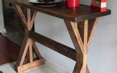 Rustic Walnut Wood Console Tables