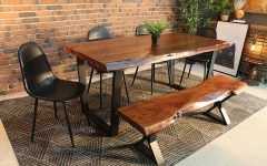 Acacia Dining Tables with Black-legs