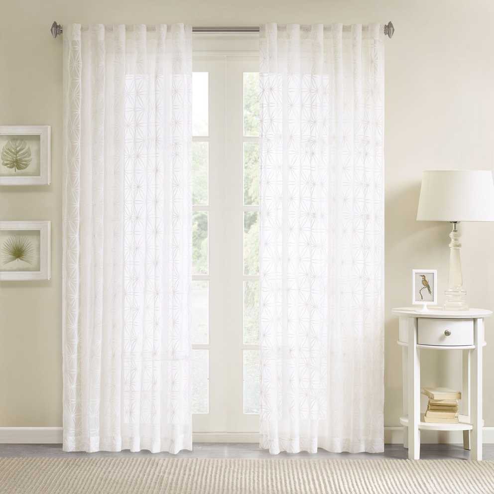 Featured Photo of Kida Embroidered Sheer Curtain Panels