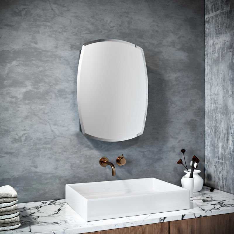 Elegant Oval Shape Single Door Stainless Steel Mirror Cabinet Bathroom Intended For Single Sided Polished Wall Mirrors (Gallery 14 of 15)