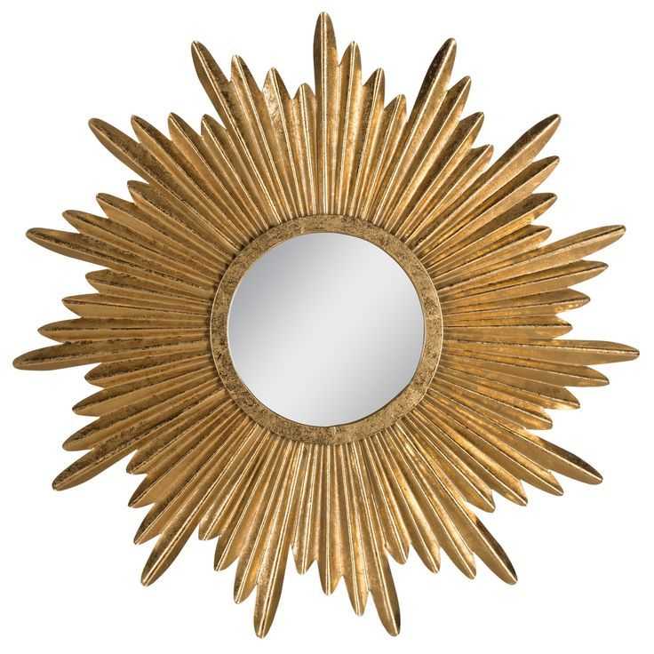 Sunburst Decorative Wall Mirror Gold – Safavieh | Gold Sunburst Mirror With Perillo Burst Wood Accent Mirrors (Gallery 4 of 15)