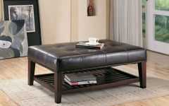 Brown Leather Ottoman Coffee Tables