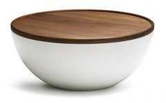 Large Round Wood Coffee Table with Storage