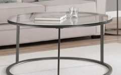 Round Coffee Tables with Glass Top and Wood