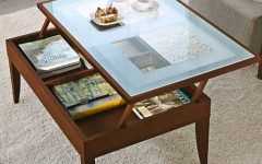 Glass Top Coffee Table with Storage