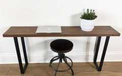 Black Glass and Walnut Wood Office Desks